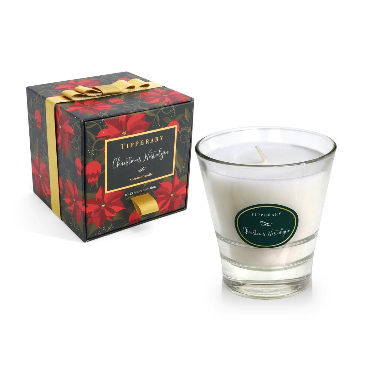 TIPPERARY CRYSTAL Poinsettia Tumbler Candle - Christmas Nostalgia - CANDLES - Beattys of Loughrea