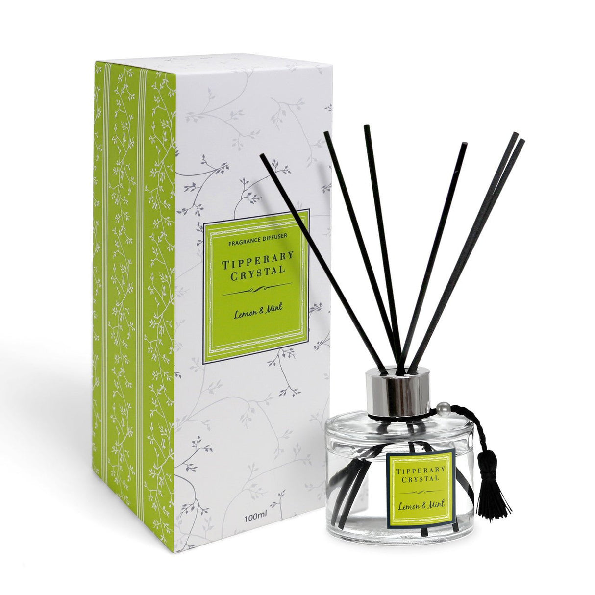 TIPPERARY CRYSTAL Lemon & Mint Fragranced Diffuser Set - POT POURRI/AROMATHERAPY/OILS/DIFFUSER - Beattys of Loughrea