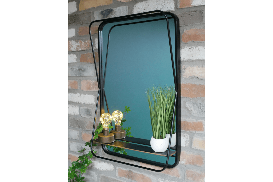 Mirror With Shelf Rectangular 70cm - WALL MIRRORS - Beattys of Loughrea