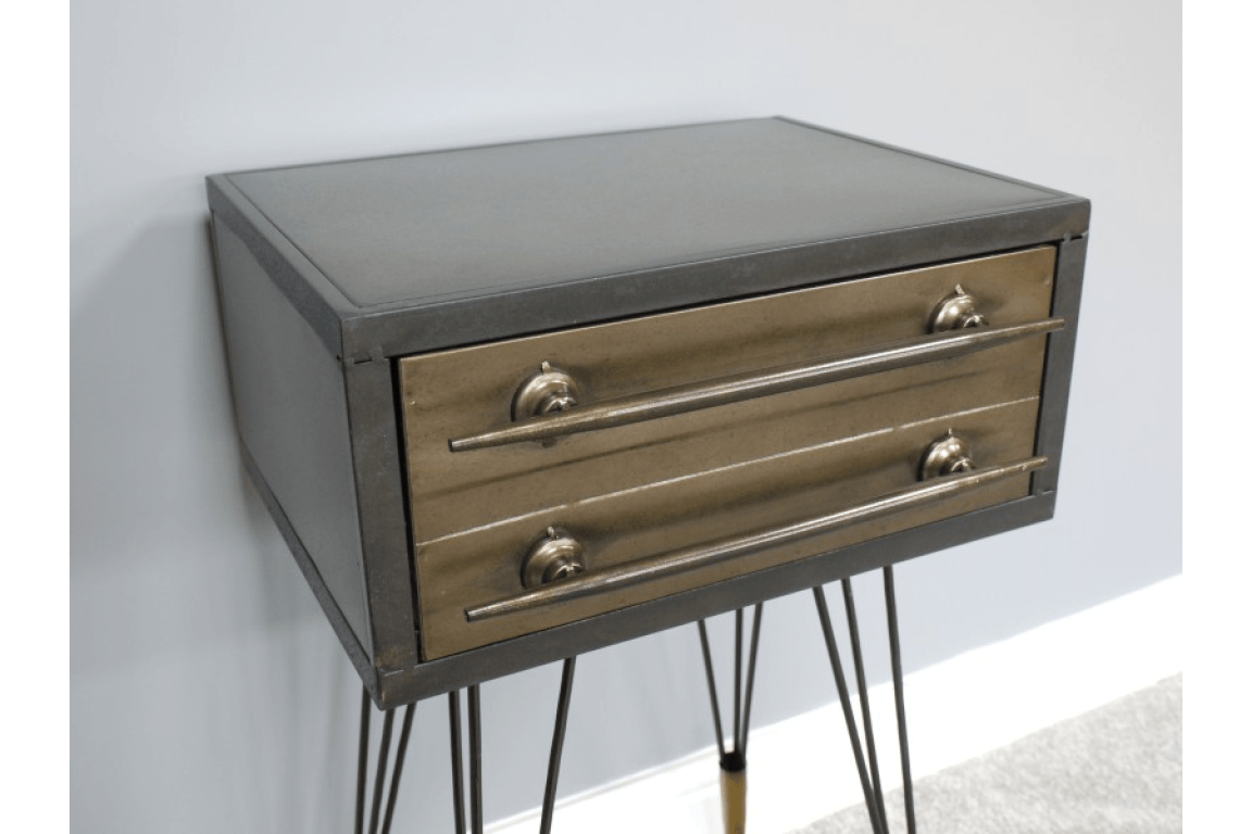 Metal Bedside Cabinet 69cm - OCCASIONAL FURNITURE - Beattys of Loughrea