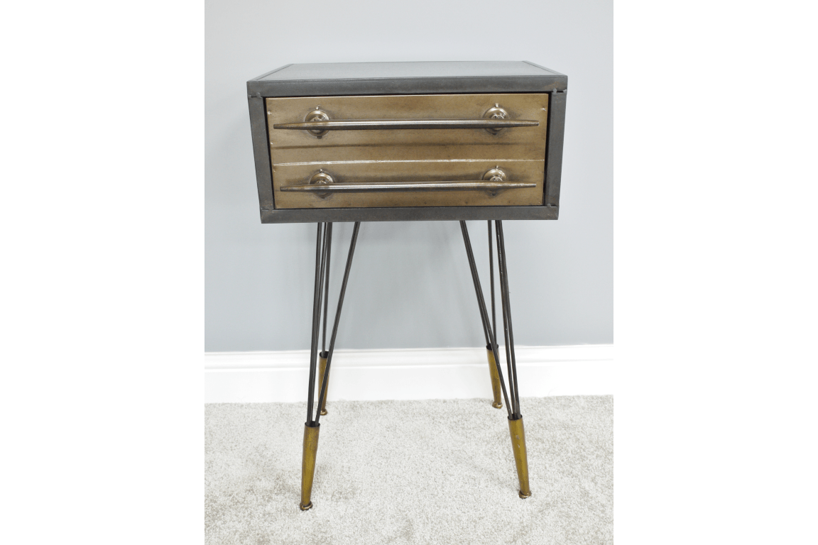 Metal Bedside Cabinet 69cm - OCCASIONAL FURNITURE - Beattys of Loughrea