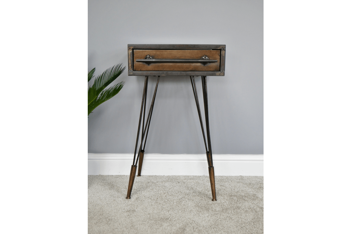 Metal Bedside Cabinet 1 Drawer - OCCASIONAL FURNITURE - Beattys of Loughrea