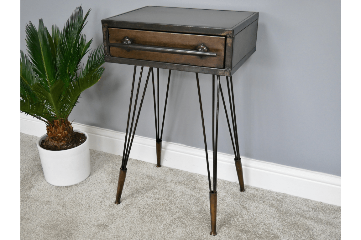 Metal Bedside Cabinet 1 Drawer - OCCASIONAL FURNITURE - Beattys of Loughrea