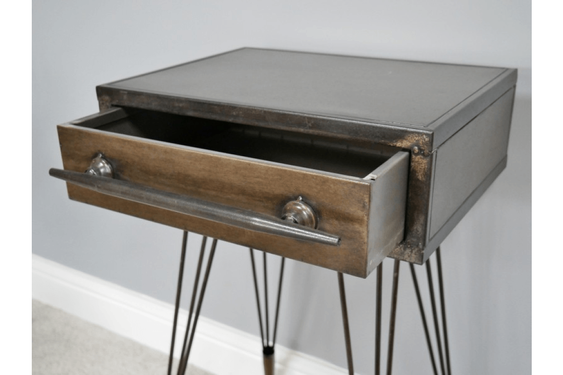 Metal Bedside Cabinet 1 Drawer - OCCASIONAL FURNITURE - Beattys of Loughrea