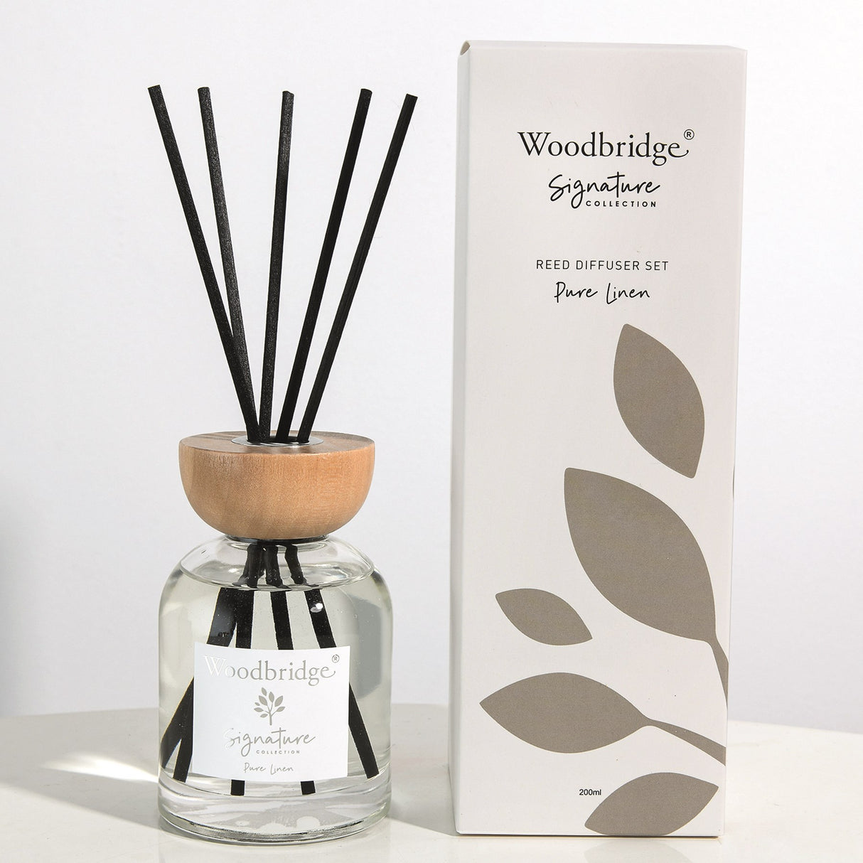 Pure Linen Filled Reed Diffuser by Woodbridge 200ml - Beattys of Loughrea | www.beattys.ie