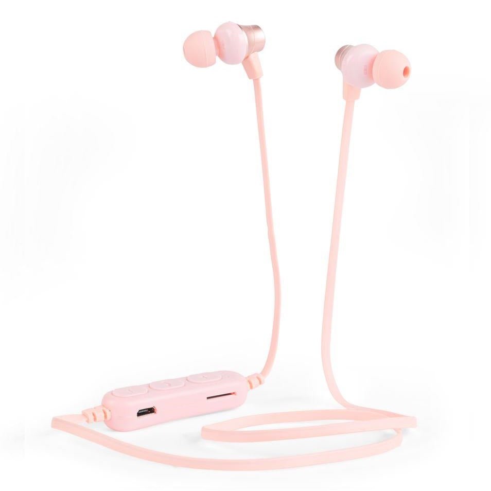 Maxim Bluetooth Metallic Pink Earphones - HEADPHONES / EARPHONES/ MICROPHONE - Beattys of Loughrea