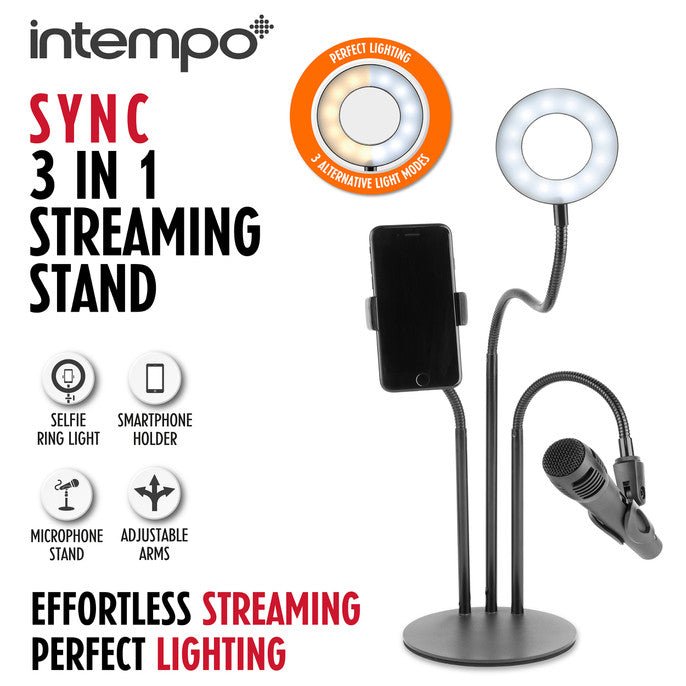 Intempo Sync 3-in-1 Streaming Stand - PHONE ACCESSORIES - Beattys of Loughrea