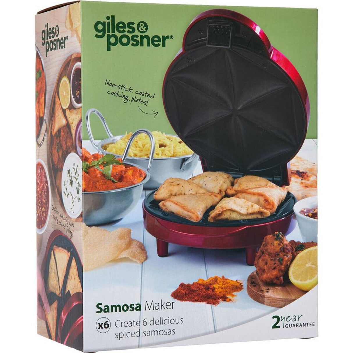 Giles & Posner Samosa Maker With Non-Stick Coated Cooking Plates - SANDWICH MAKER - Beattys of Loughrea