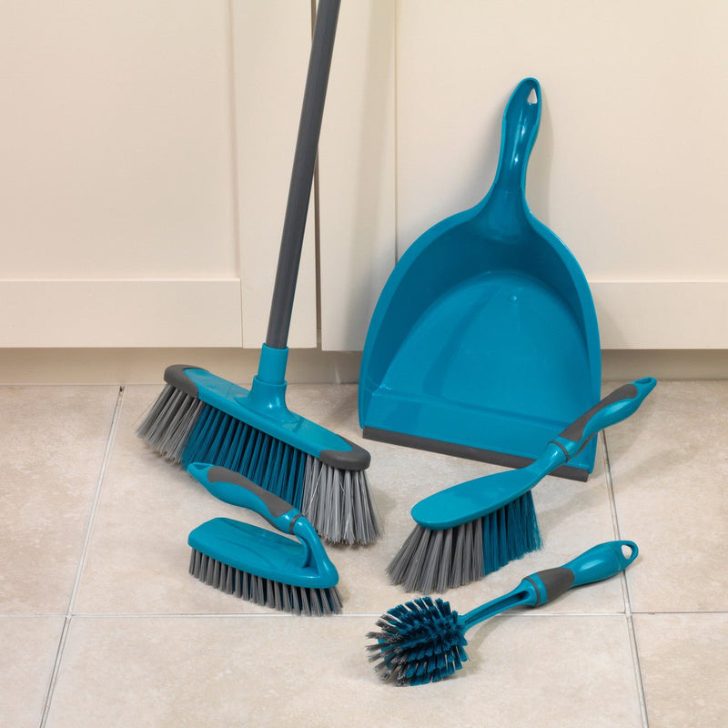 Beldray 5 Piece Cleaning Set Turquoise - CLEANING SWEEPNG BRUSH/BROOM/DUSTPAN - Beattys of Loughrea