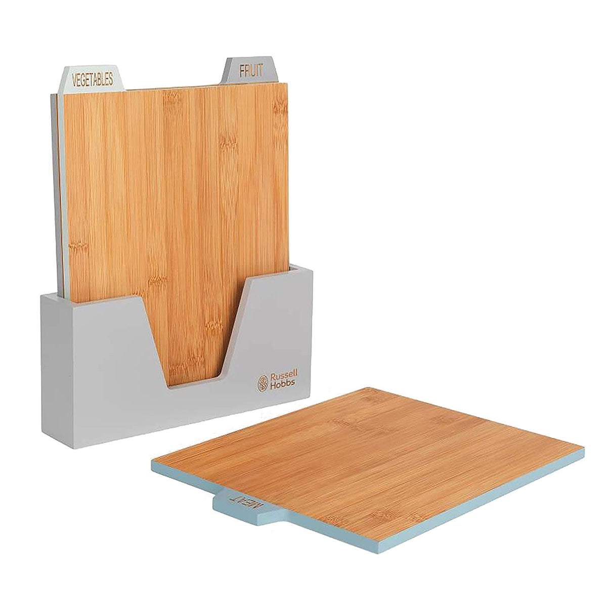 Russell Hobbs 3pc Piece Bamboo Chopping Board Set with Holder - PLASTICS - STORAGE LUNCH BOX BEAKER - Beattys of Loughrea