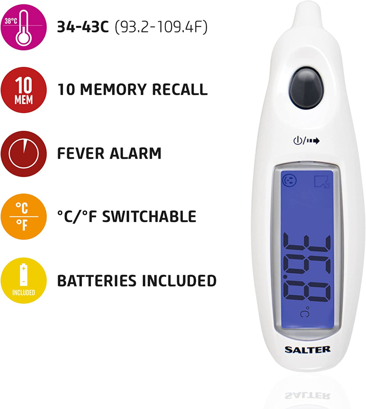 Salter Jumbo Display Ear Thermometer - THERMOMETERS - Beattys of Loughrea