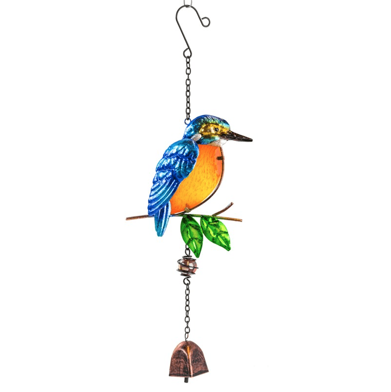 Kingfisher Hanging Bell - SOLAR / GARDEN ORNAMENTS - Beattys of Loughrea