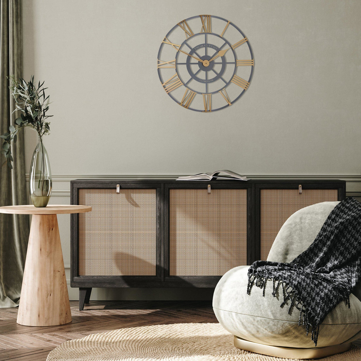 Thomas Kent 24" Evening Star Brass Wall Clock - CLOCKS - Beattys of Loughrea