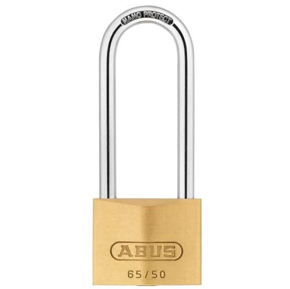 ABUS Mechanical - 65/50mm Brass Padlock 80mm Long Shackle - PADLOCKS - Beattys of Loughrea