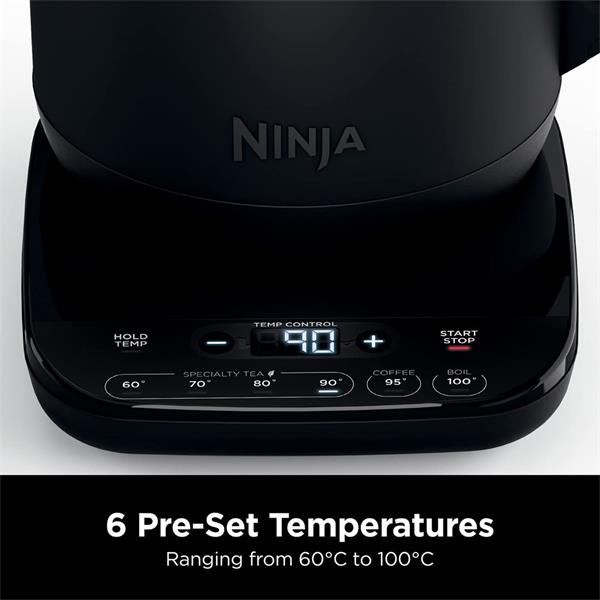 Ninja Perfect Temperature Rapid Boil Kettle 1.7 Litre - Black | Kt200uk - KETTLES - Beattys of Loughrea