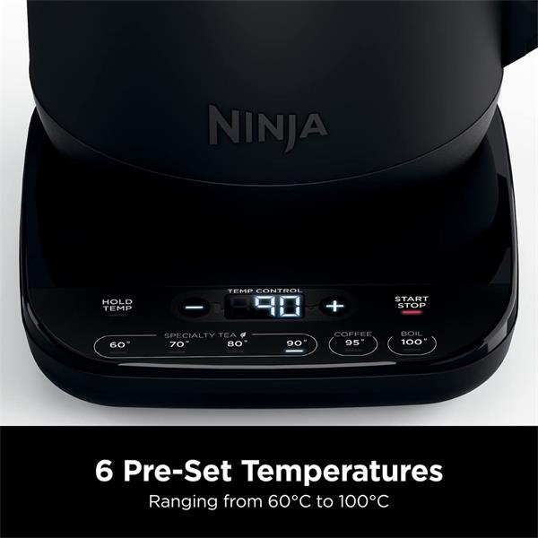 Ninja Perfect Temperature Rapid Boil Kettle 1.7 Litre - Black | Kt200uk - KETTLES - Beattys of Loughrea