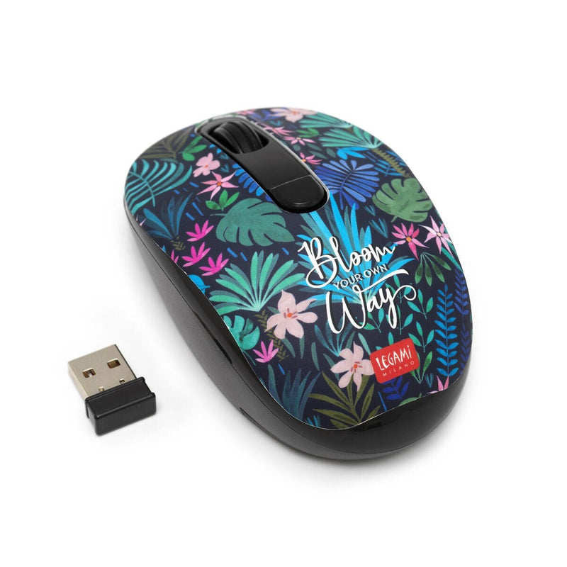 Legami Wireless Mouse with USB Receiver - Flora - MOUSE/ NUMBER PAD - Beattys of Loughrea