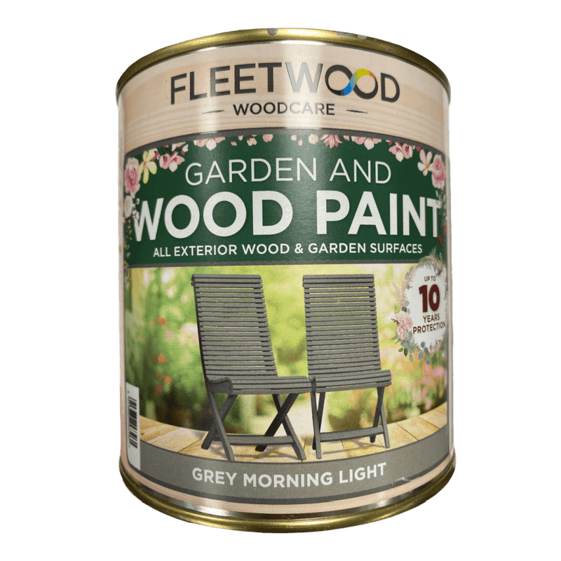 Fleetwood Superflex Garden & Wood Paint Grey Morning Light 1Ltr - VARNISHES / WOODCARE - Beattys of Loughrea