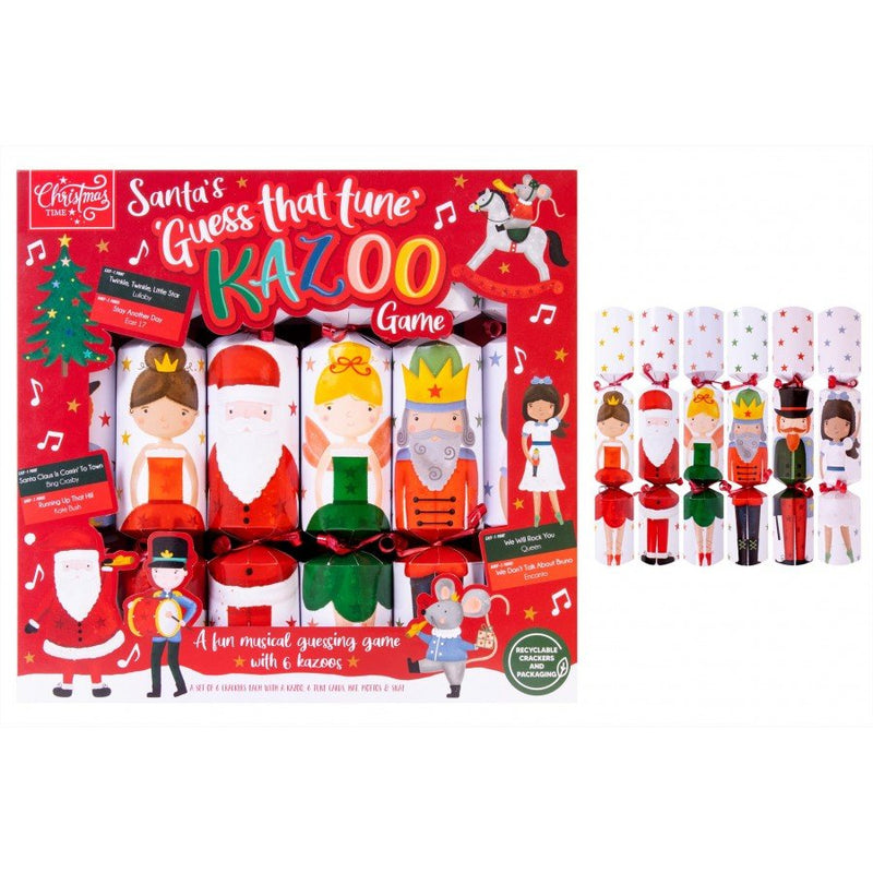 Christmas 6 Pack of Kazoo Santa Crackers - XMAS ACCESSORIES - Beattys of Loughrea