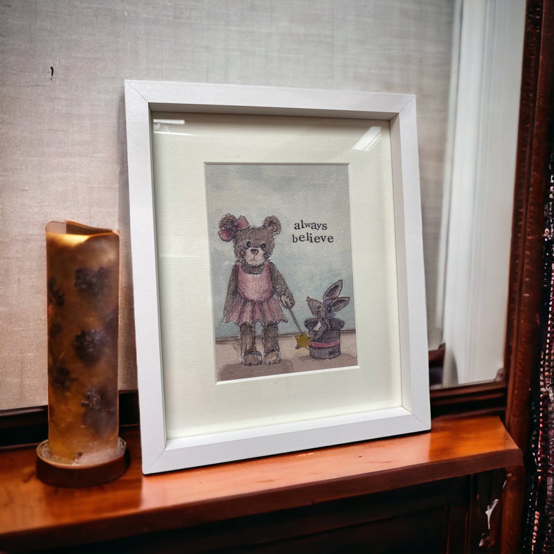 My Painted Bear Framed Print "Always Believe" Assorted - One Supplied - PICTURES, PAINTINGS - Beattys of Loughrea