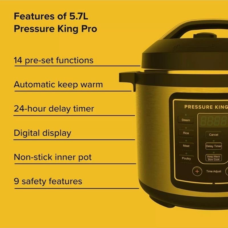 Pressure King Pro 5.7 Litre MultiCooker - FOOD STEAMER RICE COOKER SLOW COOKER - Beattys of Loughrea