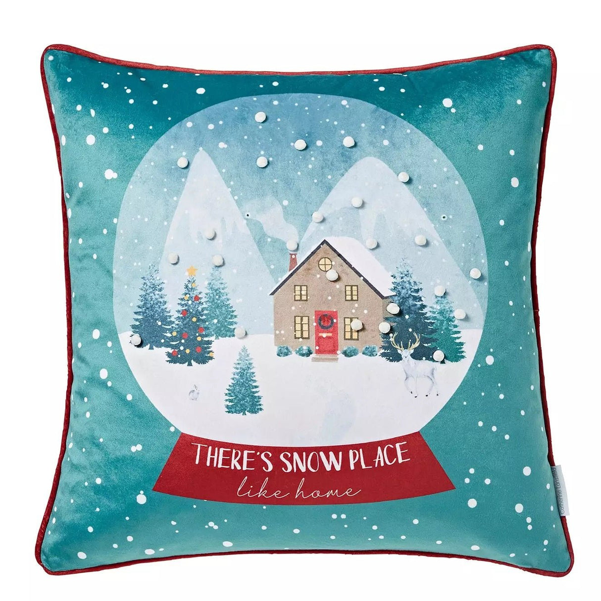 Catherine Lansfield Snow Place Like Home Cushion 45x45cm - CUSHIONS/COVERS - Beattys of Loughrea