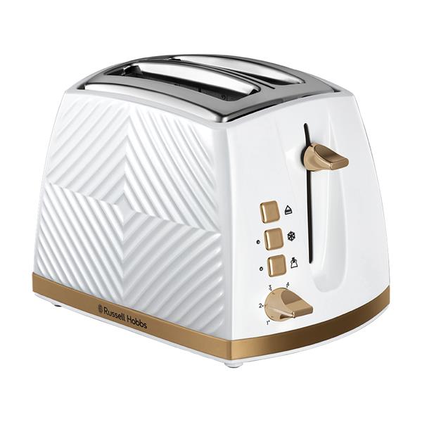 Russell Hobbs Groove 2 Slice Toaster - White | 26391 - TOASTERS - Beattys of Loughrea