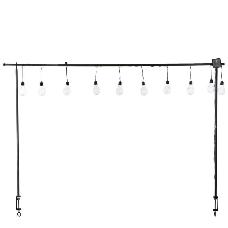Table Hanger Black with 10 Warm White Led Bulbs Solar - l250xh110cm - OCCASIONAL FURNITURE - Beattys of Loughrea