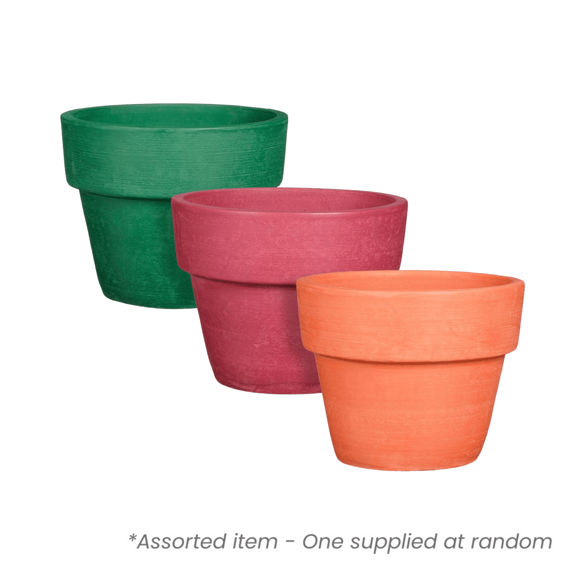 Tunis Round Flower Pot Assorted - One Supplied - PLASTIC FLOWER POT - Beattys of Loughrea