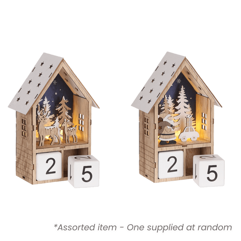23cm Advent House Assorted - One Supplied - XMAS ROOM DECORATION LARGE AND LIGHT UP - Beattys of Loughrea