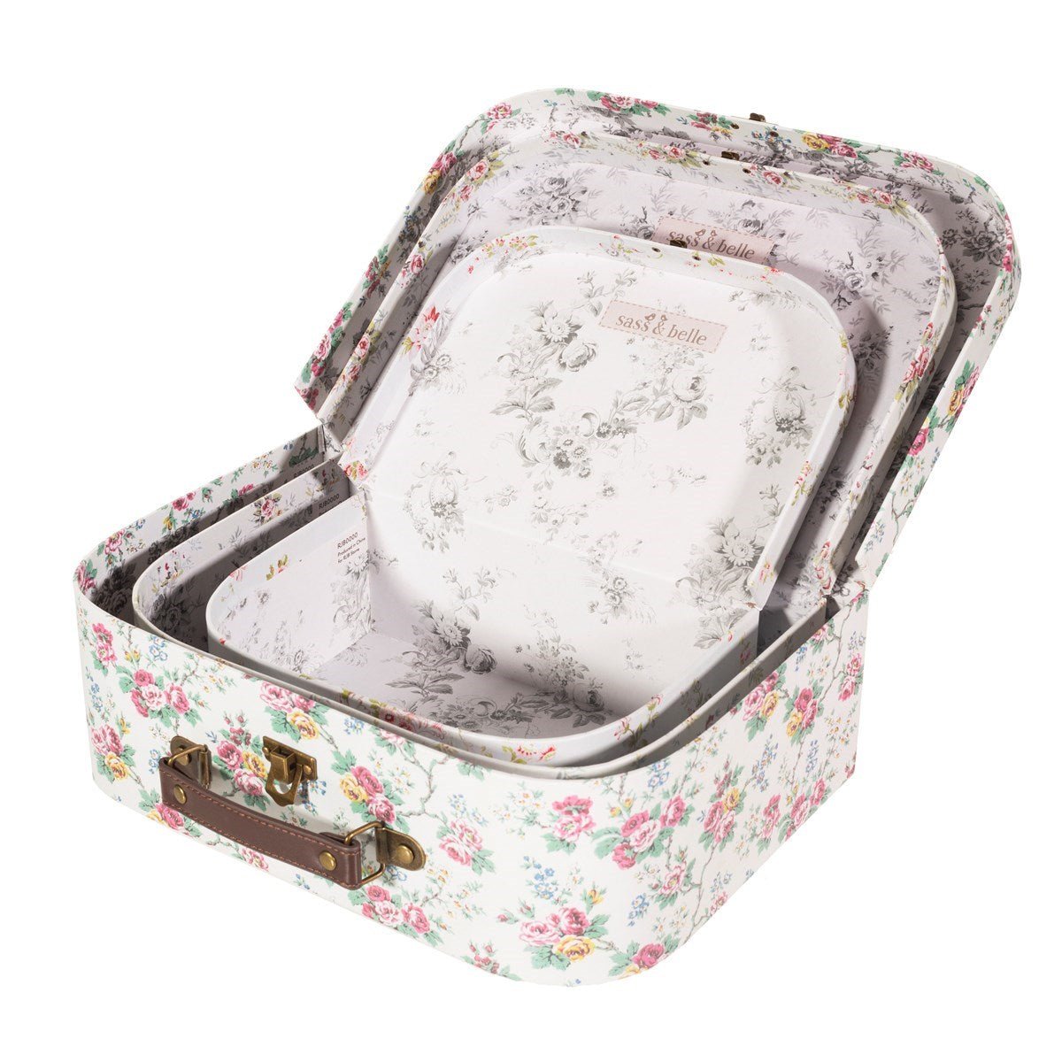 Wild Rose Mini Suitcases - Set Of 3 - ORNAMENTS - Beattys of Loughrea