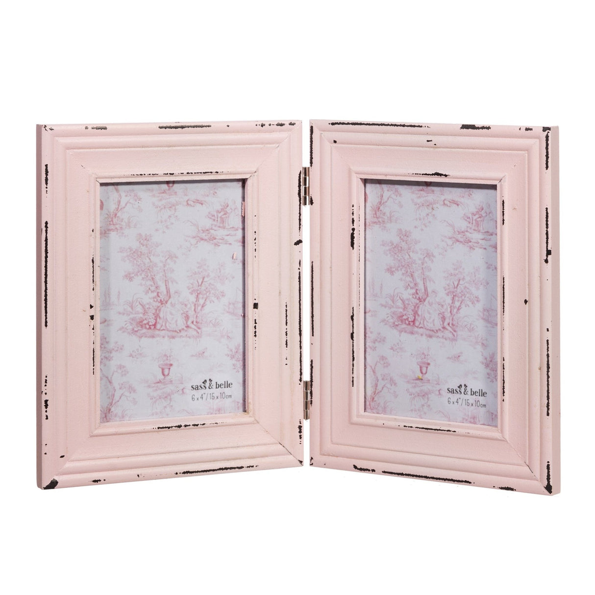 Delilah Double Photo Frame Pink - PHOTO FRAMES - PLATED, GILT, STONE - Beattys of Loughrea