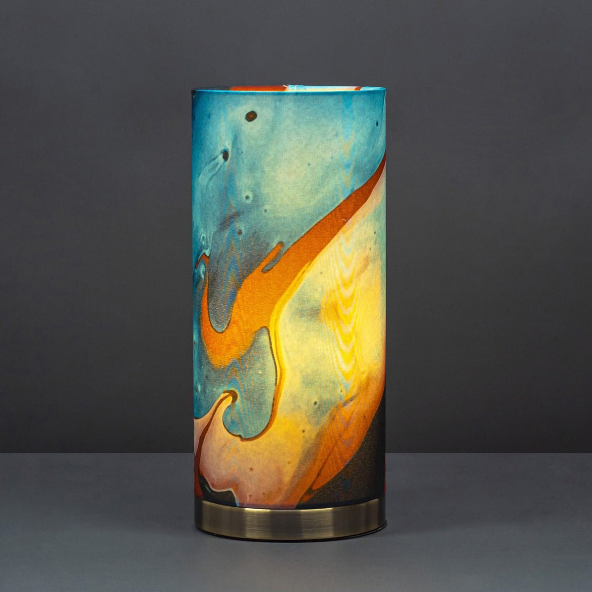 Fabric Lamp - Abstract Blue, Red and Black - TABLE/BEDSIDE LAMPS - Beattys of Loughrea