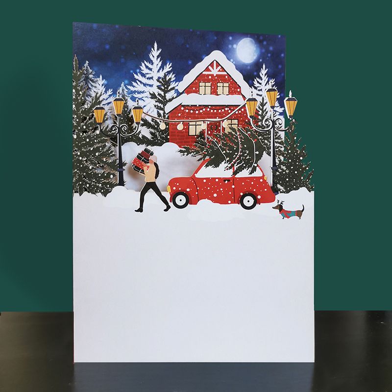 Paper Cut Pop Up Card Winter House CMS024 - Beattys of Loughrea | www.beattys.ie