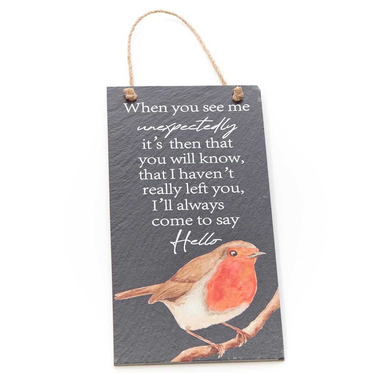 Slate Robin Remberance Plaque With When You See Me Verse - WALL PLAQUE/STATUES - Beattys of Loughrea