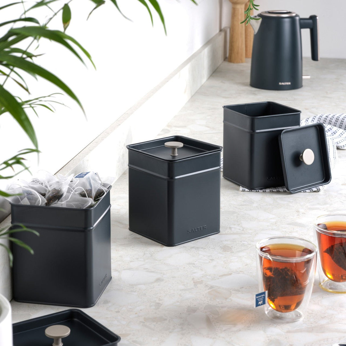 Salter Marino 3pc Canister Set – Blue/Grey - S/STEEL KITCHENWARE - Beattys of Loughrea