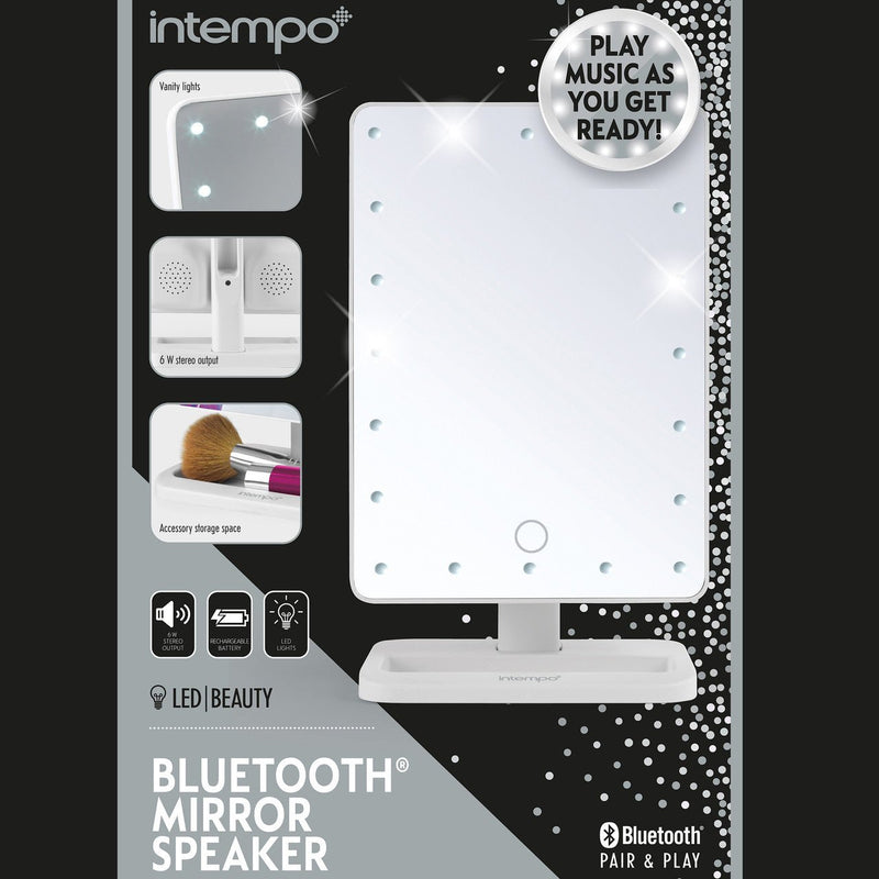 Intempo Bluetooth Mirror Speaker - White - SPEAKERS HIFI MP3 PC - Beattys of Loughrea