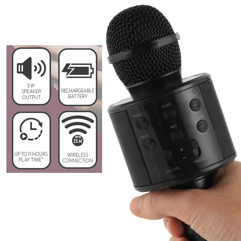Intempo Wireless Karaoke Microphone Speaker Black - SPEAKERS HIFI MP3 PC - Beattys of Loughrea