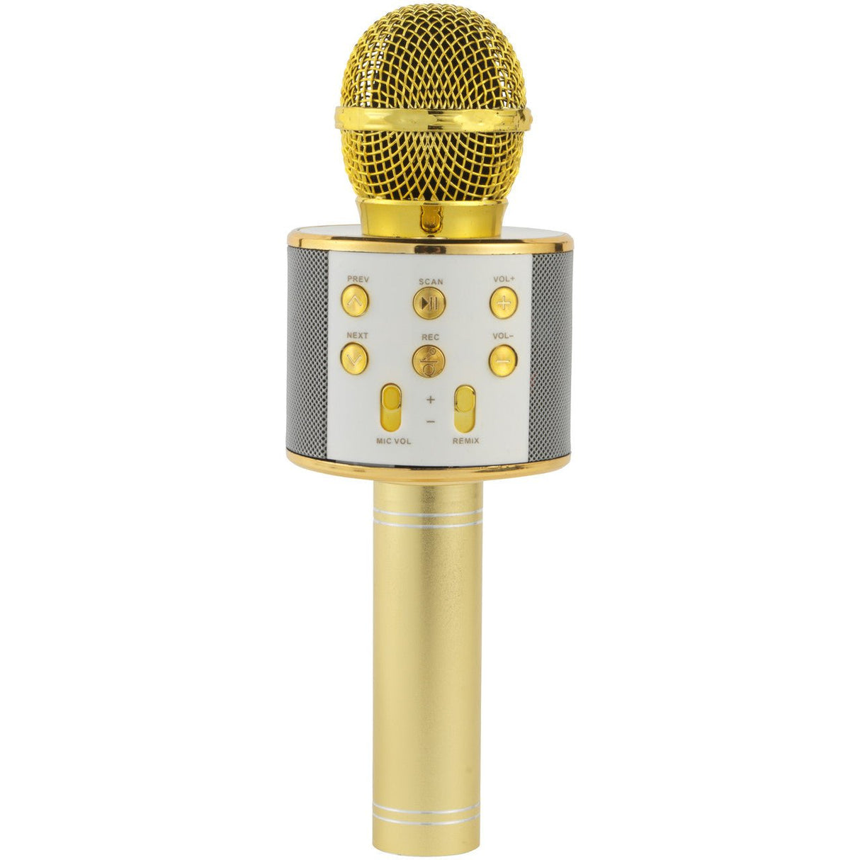 Intempo Wireless Karaoke Microphone Speaker White/Gold - SPEAKERS HIFI MP3 PC - Beattys of Loughrea