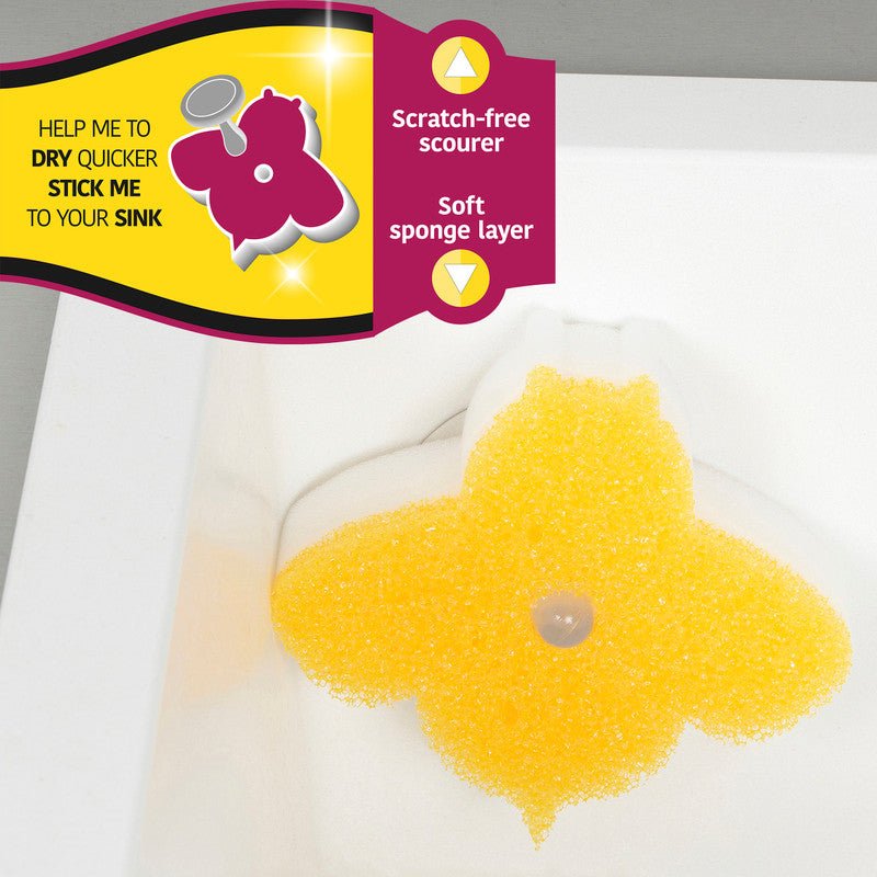 Kleeneze Busy Bee Double Sided Sponge Pack Of 2 - BATH - LOOFAH/SCRUBBIE/BACK SCRUB - Beattys of Loughrea