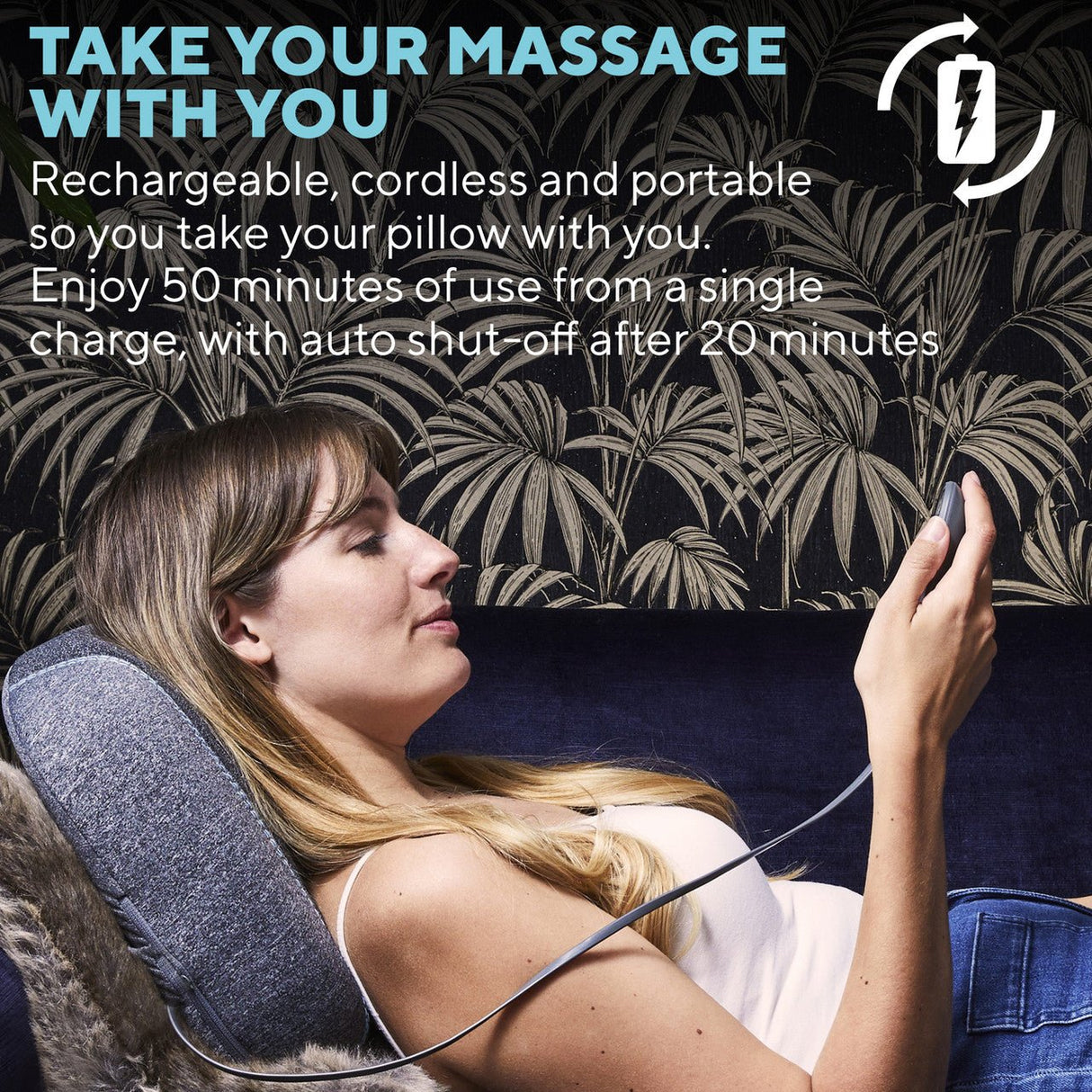 Homedics Rechargeable Cordless Massage Pillow - HEAT MASSAGERS - Beattys of Loughrea