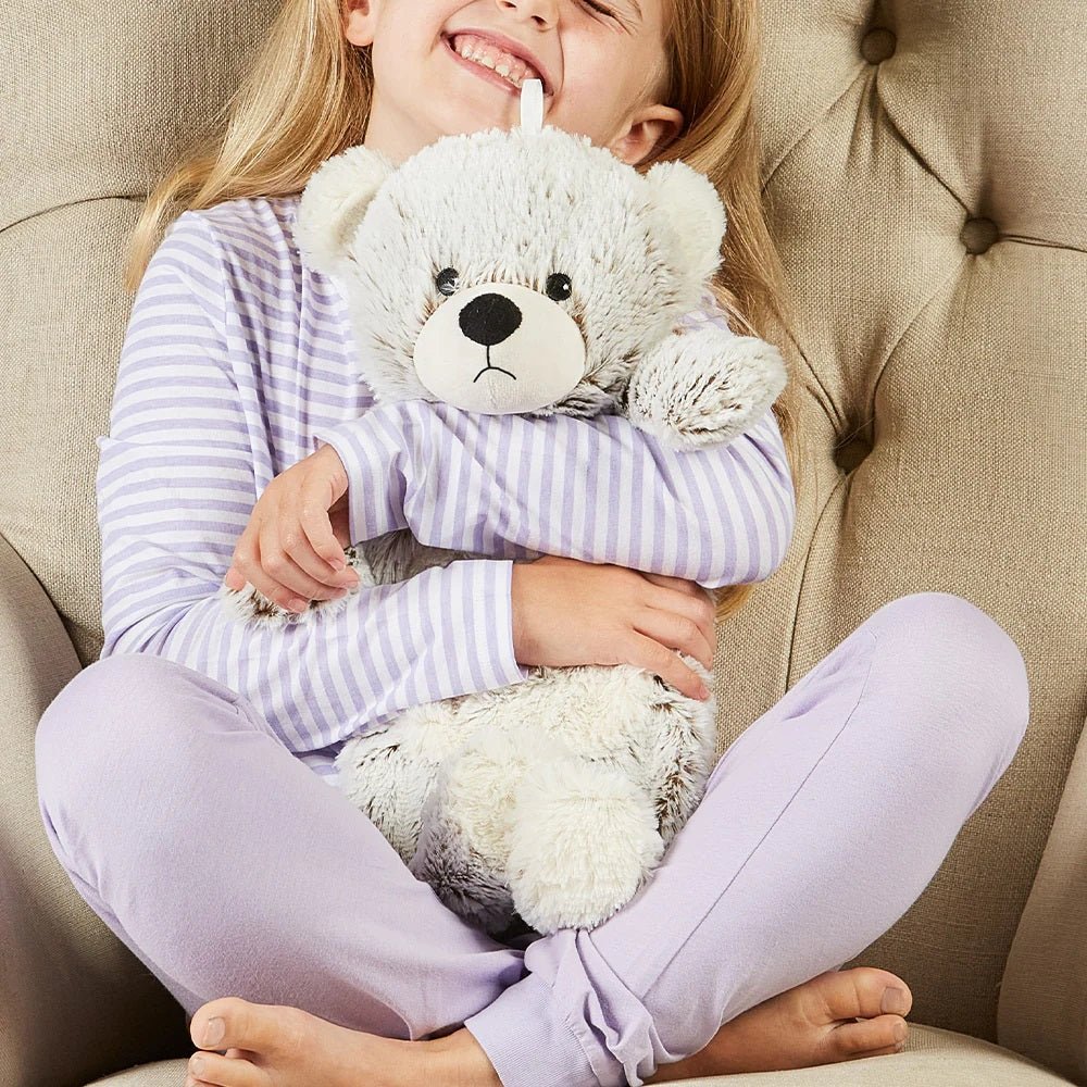 Warmies 3D Square Hot Water Bottle Marshmallow Bear - H/H - HOT WATER BOTTLE - Beattys of Loughrea