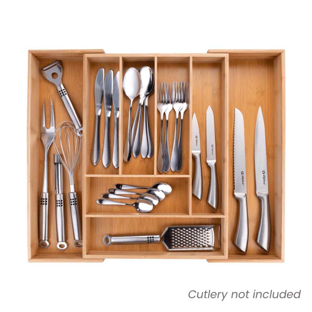 Bamboo Extendable Cutlery Tray - WOODEN KITCHENWARE /ACCESSORIES - Beattys of Loughrea