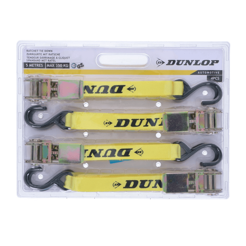 Dunlop Tensioning Straps with Ratchet 4 Pieces - TRAILER/TRACTOR PARTS - Beattys of Loughrea