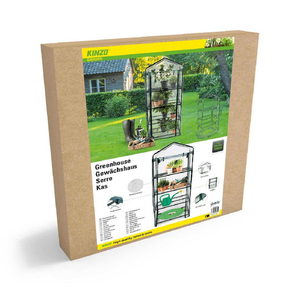 Kinzo 4 Tier Plastic Garden Greenhouse 69 x 49 x 160cm - GREENHOUSE & ACCESSORIES - Beattys of Loughrea