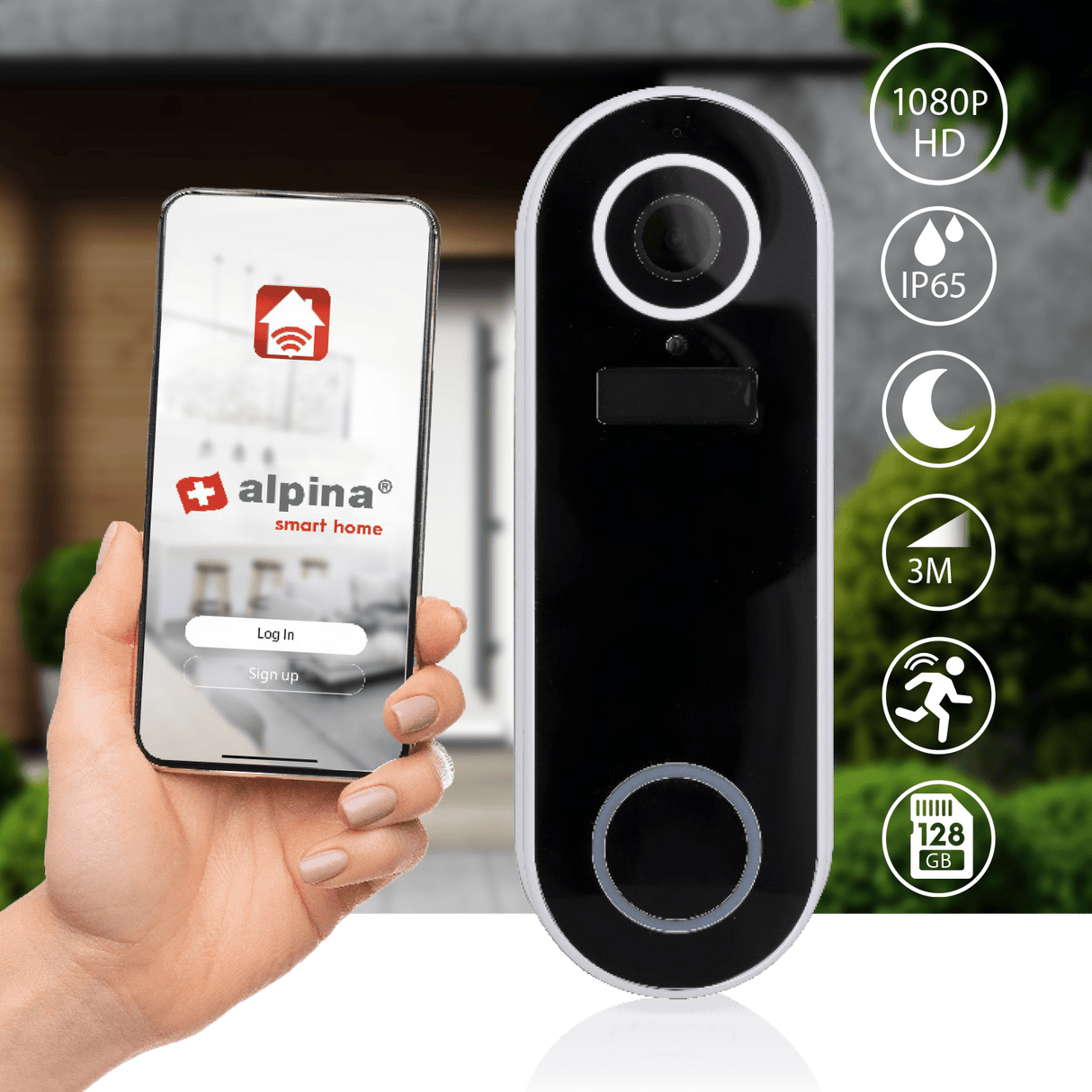 Alpina Smart Video Doorbell (Battery Operated) - INTERCOM/DOOR BELL - Beattys of Loughrea