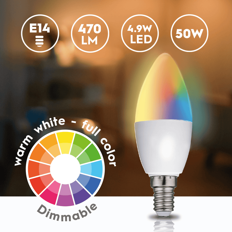Alpina Smart Bulb RGB/ Warm White E14 5W - LED BULBS - Beattys of Loughrea