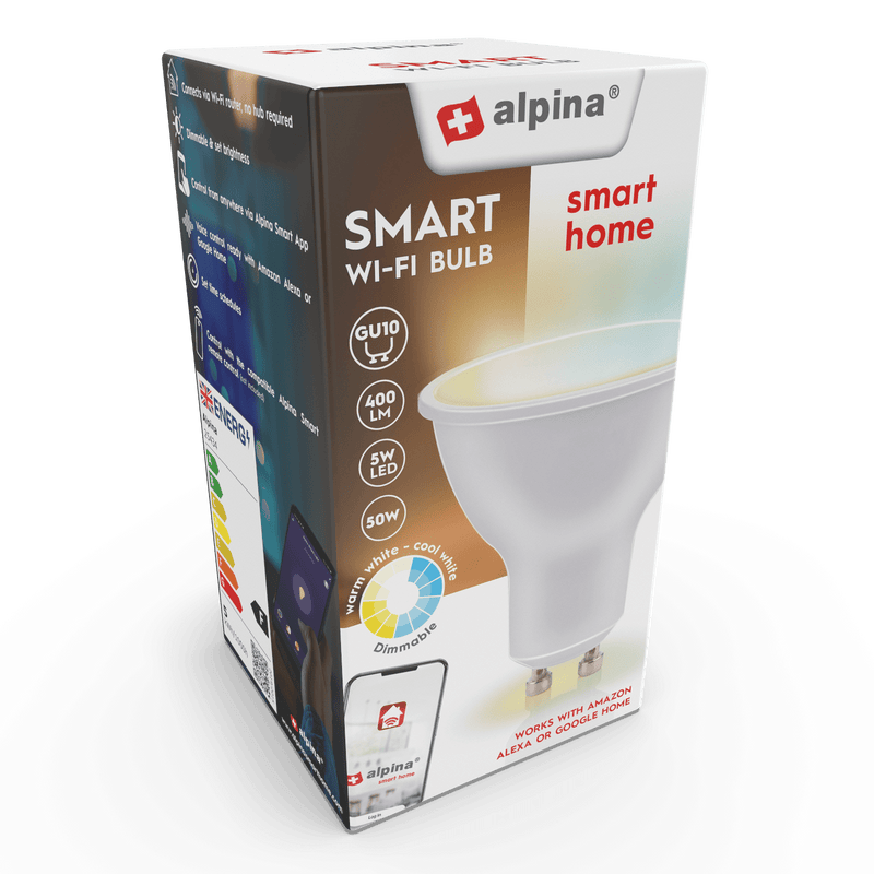 Alpina Smart Bulb Warm / Cool White GU10 5W - LED BULBS - Beattys of Loughrea