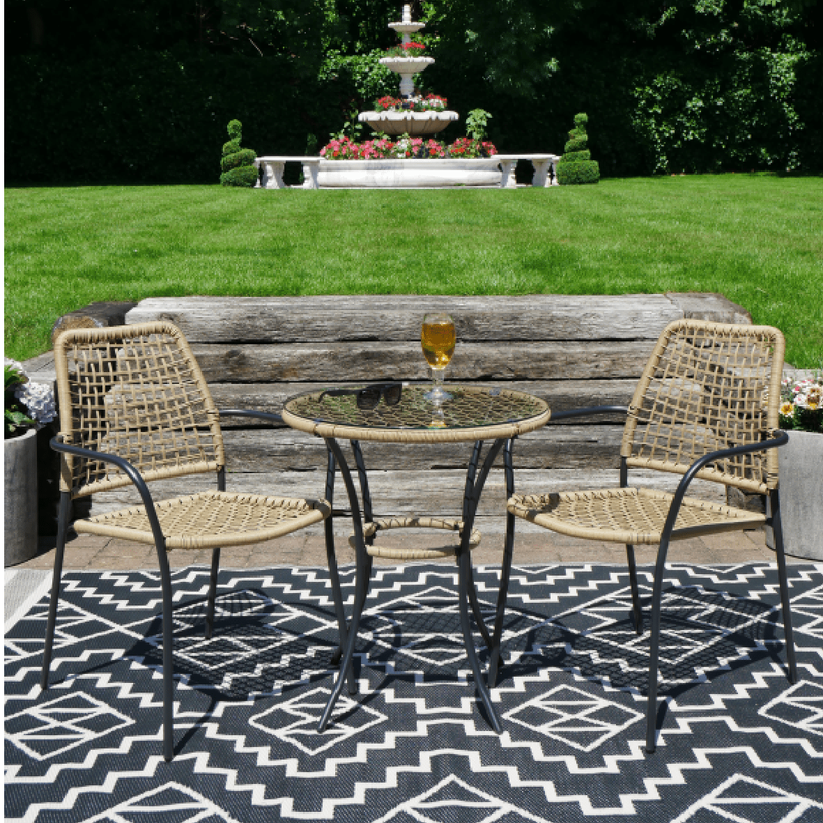 Amalfi Table & 2 Chairs Garden Bistro Set - BISTRO SET 2 PERSON - Beattys of Loughrea