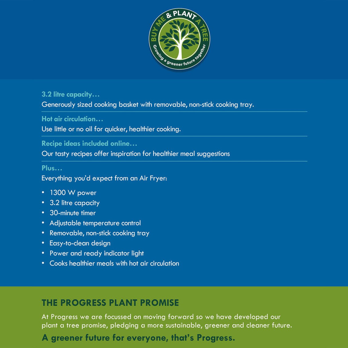 Progress Weight Watchers 3.2 L Air Fryer 1300 W - DEEP FAT FRYERS/ AIR FRYER - Beattys of Loughrea
